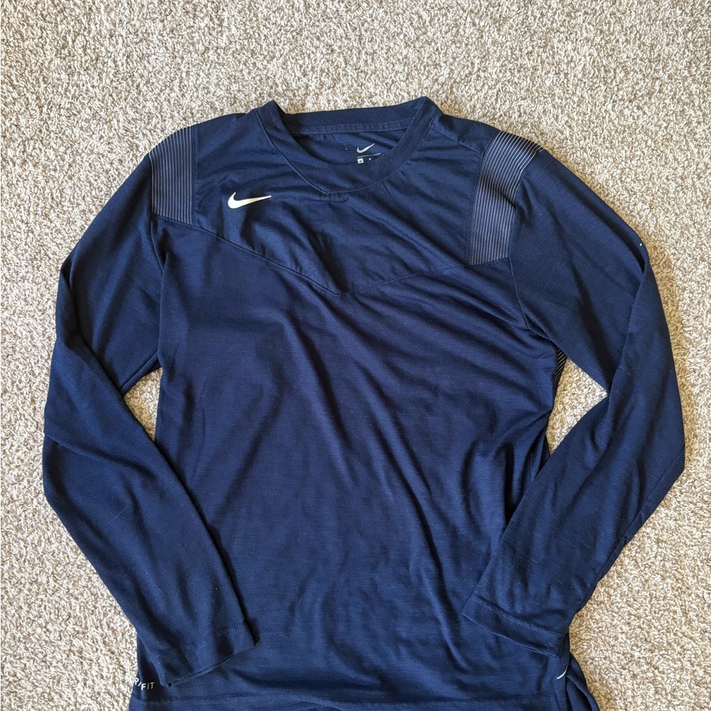Nike Men's Sideline Dri Fit Blue Long Sleeve Tee